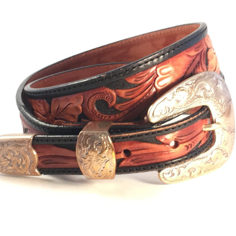 Vintage Tony Lama Floral Leather Belt
